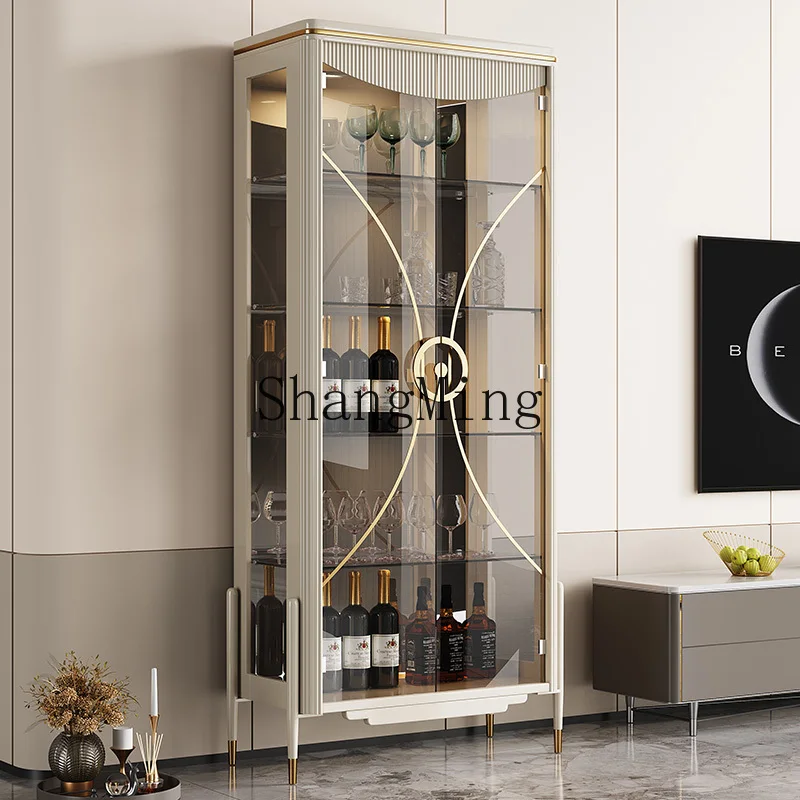 

CLdouble door light luxury display cabinet modern simple side cabinet living room against the wall household wine cabinet