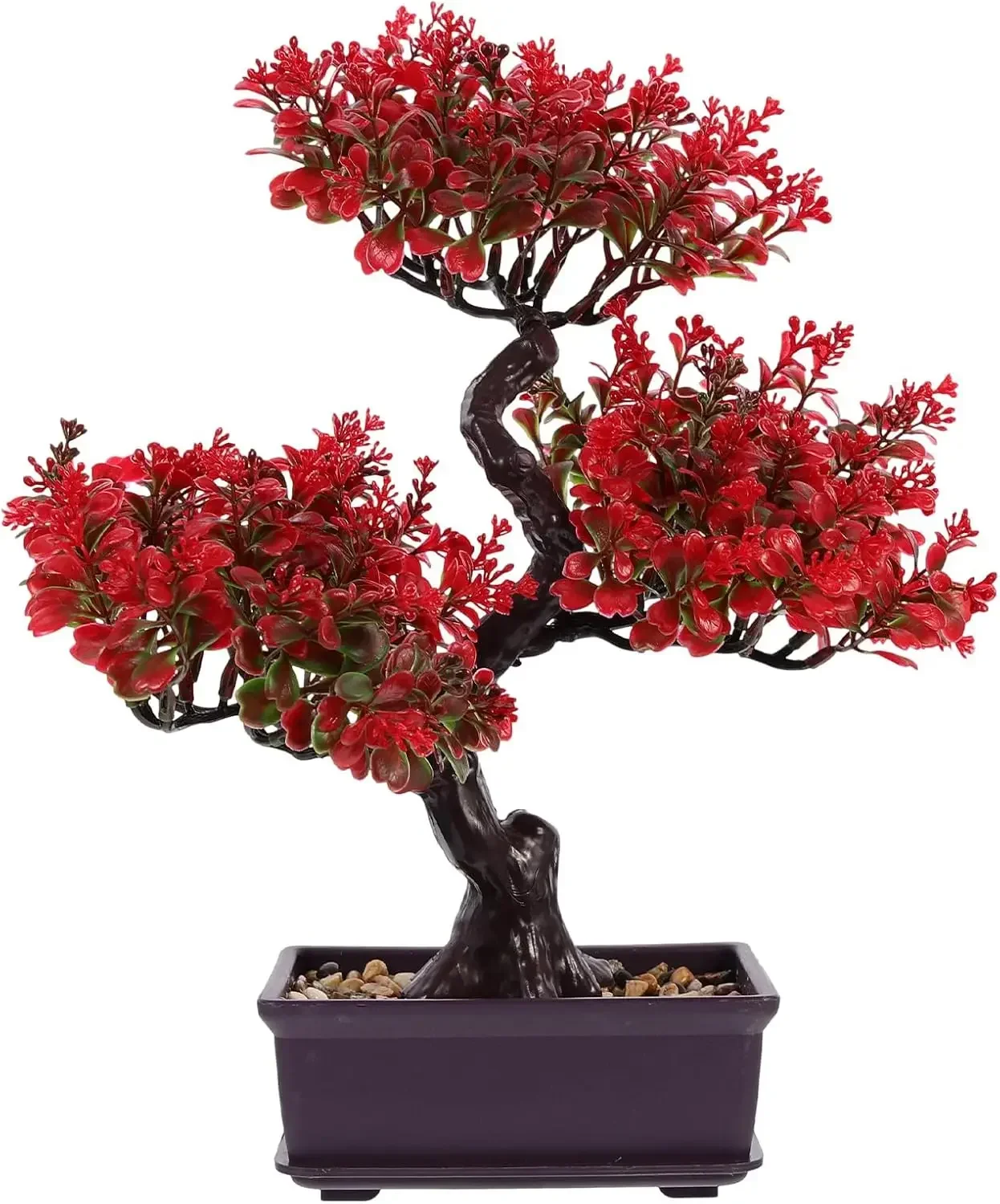 

Artificial Bonsai Plants, Plastic Artificial Bonsai Tree, Simulation Red Plants Decor, Fake Plant Decor for Home Decor