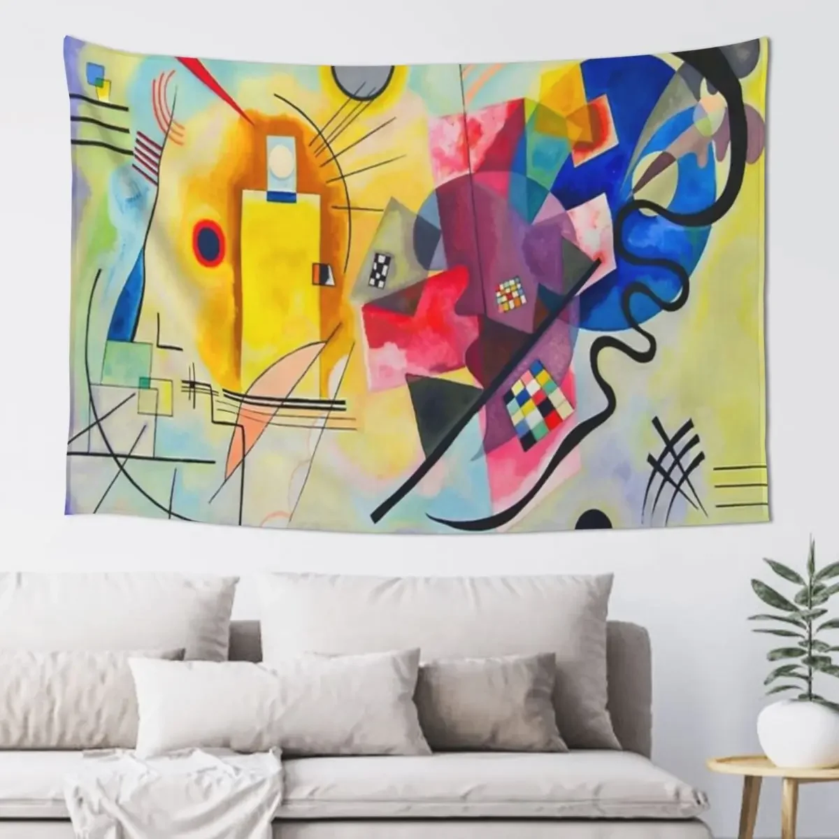 Wassily Kandinsky - Yellow-Red-Blue , 1925 Tapestry Bed Room Decoration Home Decor Aesthetic Tapestry