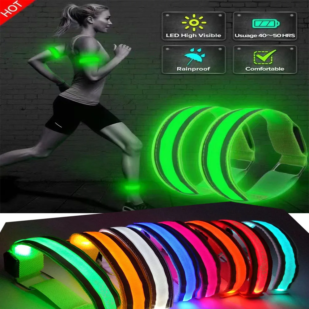 Night Running fluorescent wristband LED running light Cycling light wristband reflective armband Fluorescent wristband Light ban