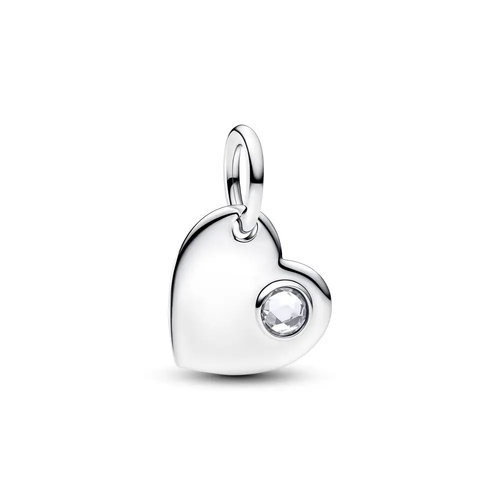 Real 925 Sterling Silver Bead Twelve Months Birthstone Heart Dangle Charm For Fashion Women Bracelet Bangle Gift DIY Jewelry