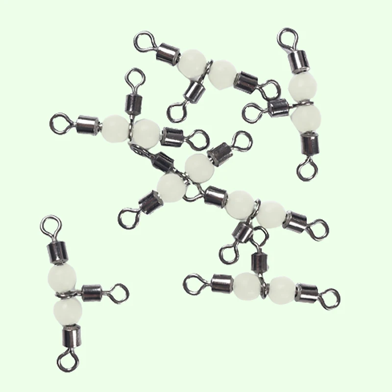 T-type Swivel American Three-pronged Luminous Bead Swivel Boat Fishing Connector Forked 8 Figures-ring Fishing Gear Connector