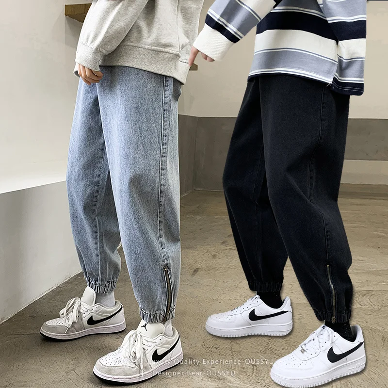 Good Quality Spring Summer Men's Baggy Harem Jeans Casual Tapered Denim Pants Zipper Foot Vintage Ins Pants Cargo Trousers Man
