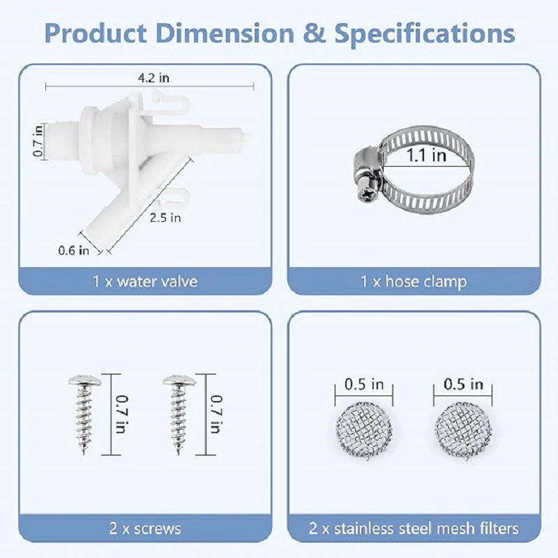 Kit de Válvula de Água Sanitária RV, Fácil de Desmontar, Conexão Estável, Anti Crack, Série 300, Série 310, Série 320