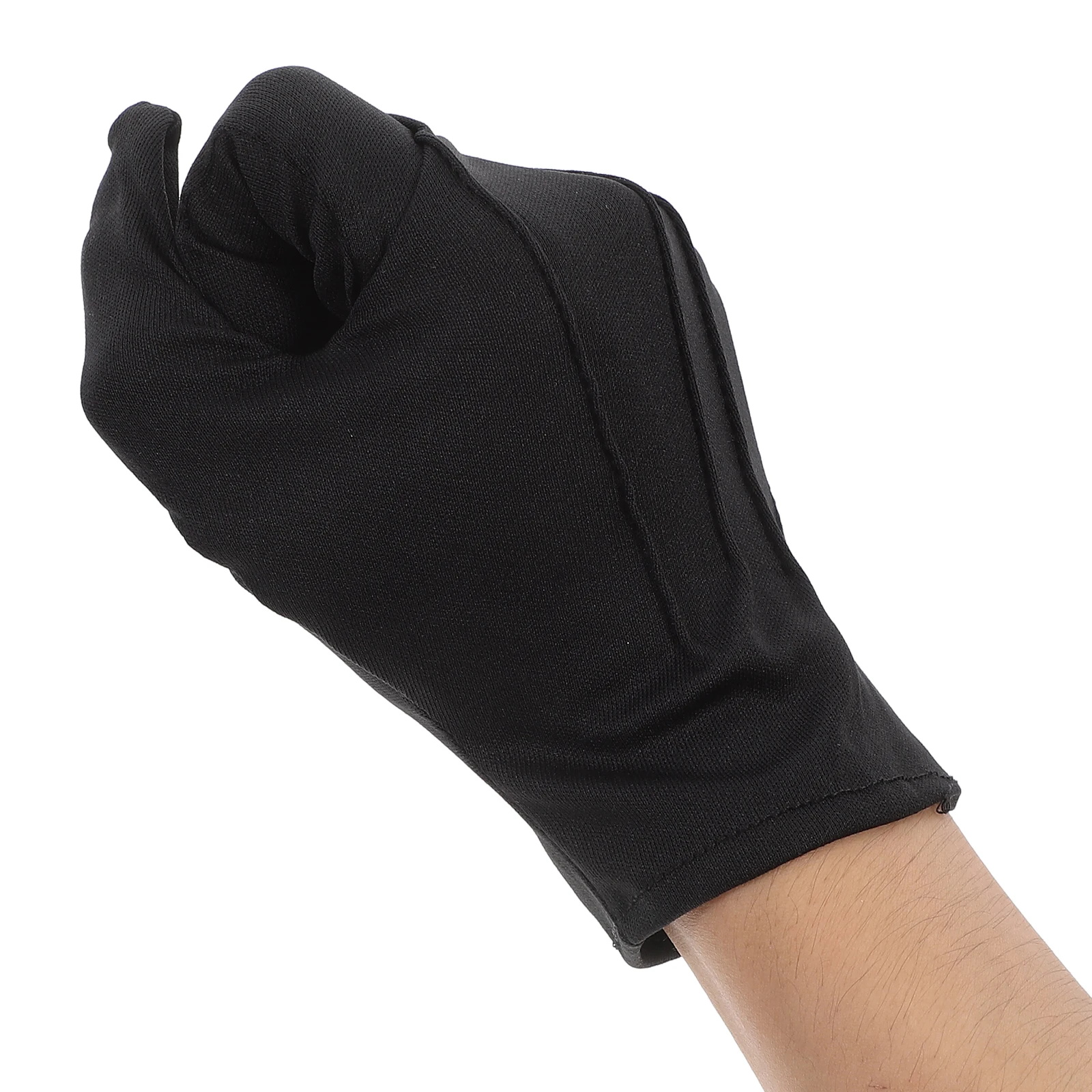

10pcs 10 Pairs Black Breathable Polyester Protective Glovesfor Jewelry Handling Formal Work Jewelry Store Coin Handling Crafts