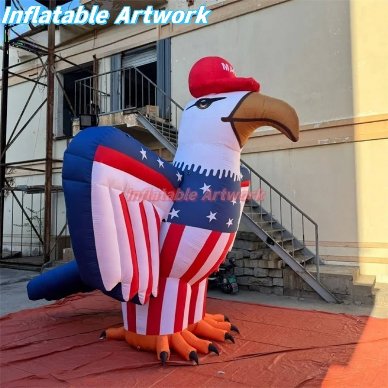 Custom Made Events Decorative Large Inflatable American Eagle Cartoon for Parade Toys