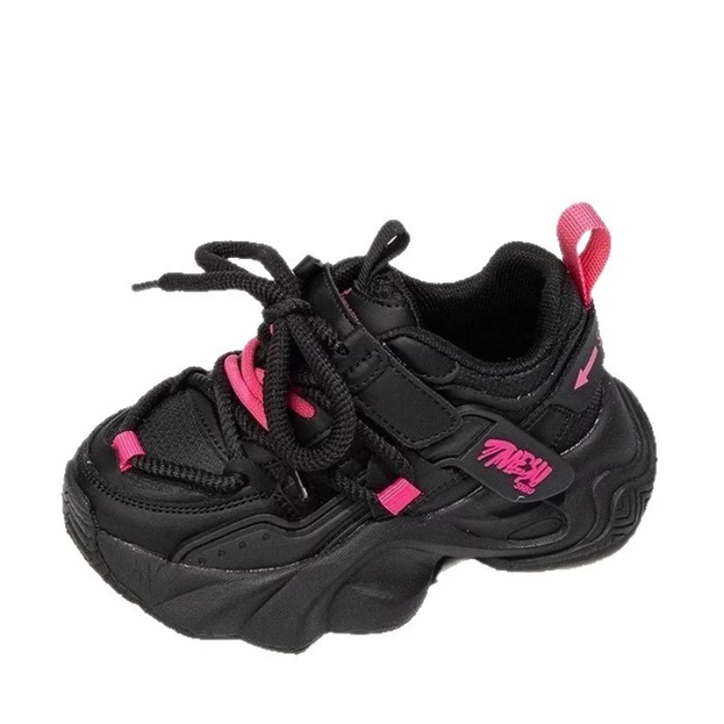 

Autumn Winter Children's Girls Fleece-lined Dad Shoes Mid-to-large Kids Princess Warm Casual Cotton Shoes