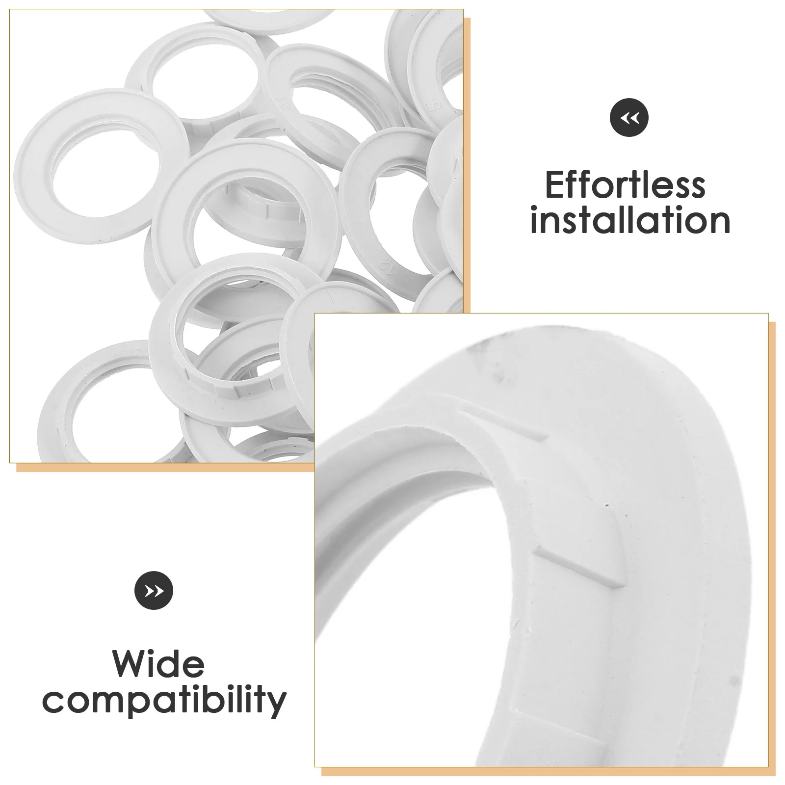 50pcs E12/E14 Lamp Shade Ring Adapter 32/ White Plastic Socket Reducer Collar For Sconce Ceiling Light Fixtures Retaining