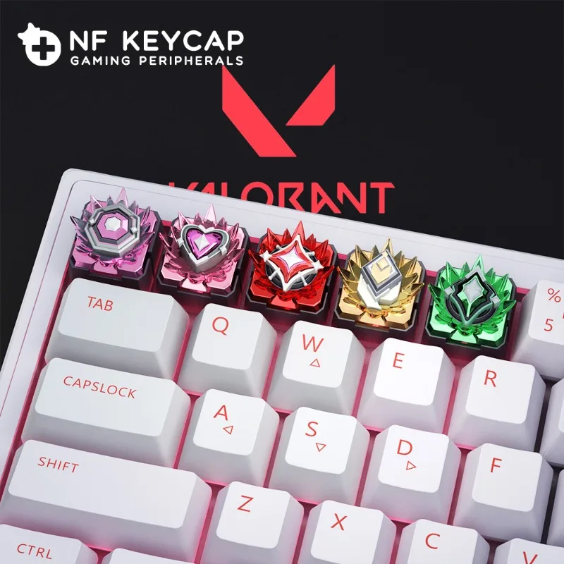 

Valorant Rank Gaming Resin Keycaps Cool Handmade Personalize Keycap Cutom Mechanical Keyboard Key Caps Fps Game Peripherals Gift