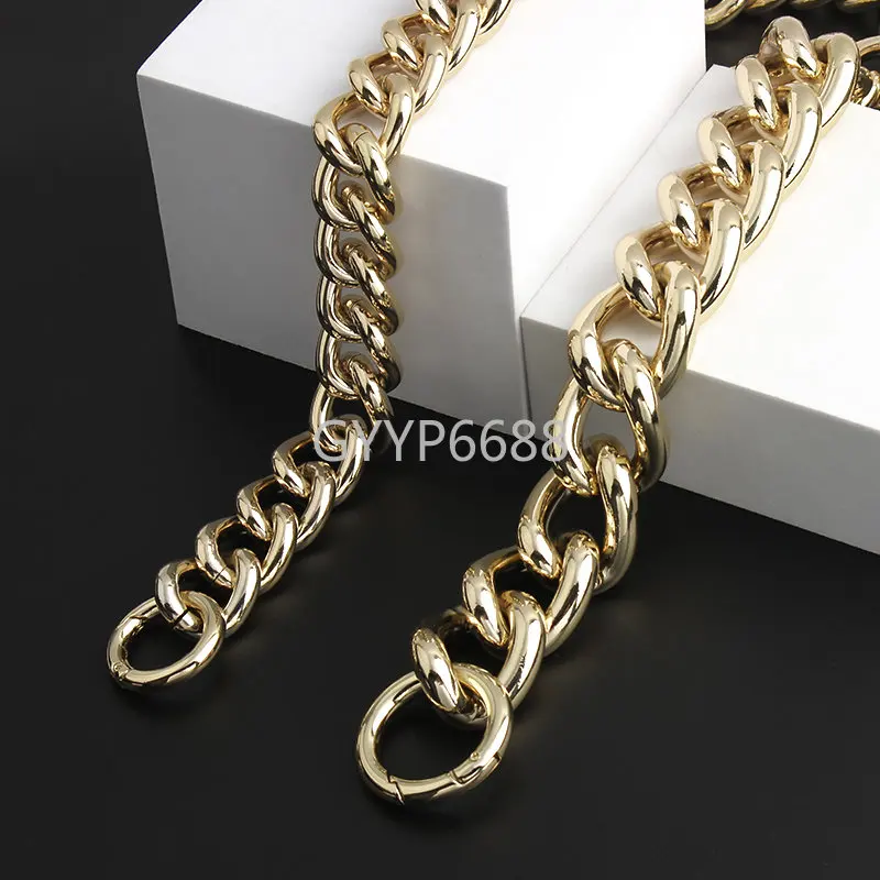 30MM Light Gold Thick Aluminum Metal Chains For Women Strap Bags Handbags Purse Shoulder Replace Crossbody Handles Accessories