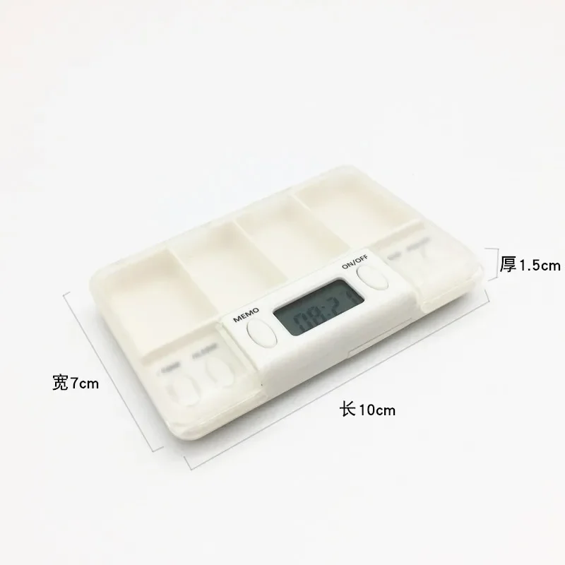 4-Grids Pill Box Electronic Timing Reminder Portable Travel Pill Box Portable Sealed Pill Organizer Medicine Container