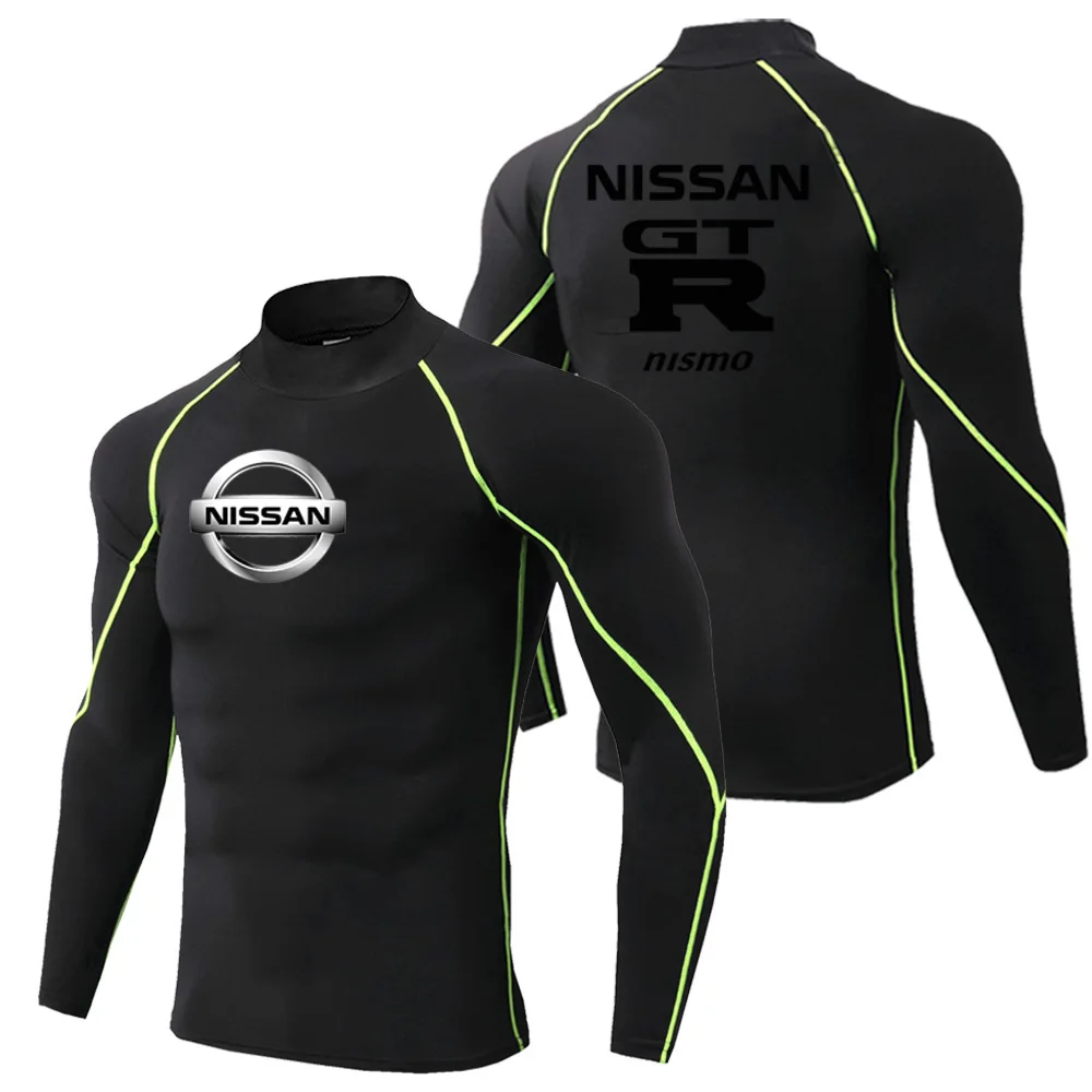 Hot selling men's Nissan tight fitting fitness clothes, gym training quick drying fitness T-shirts