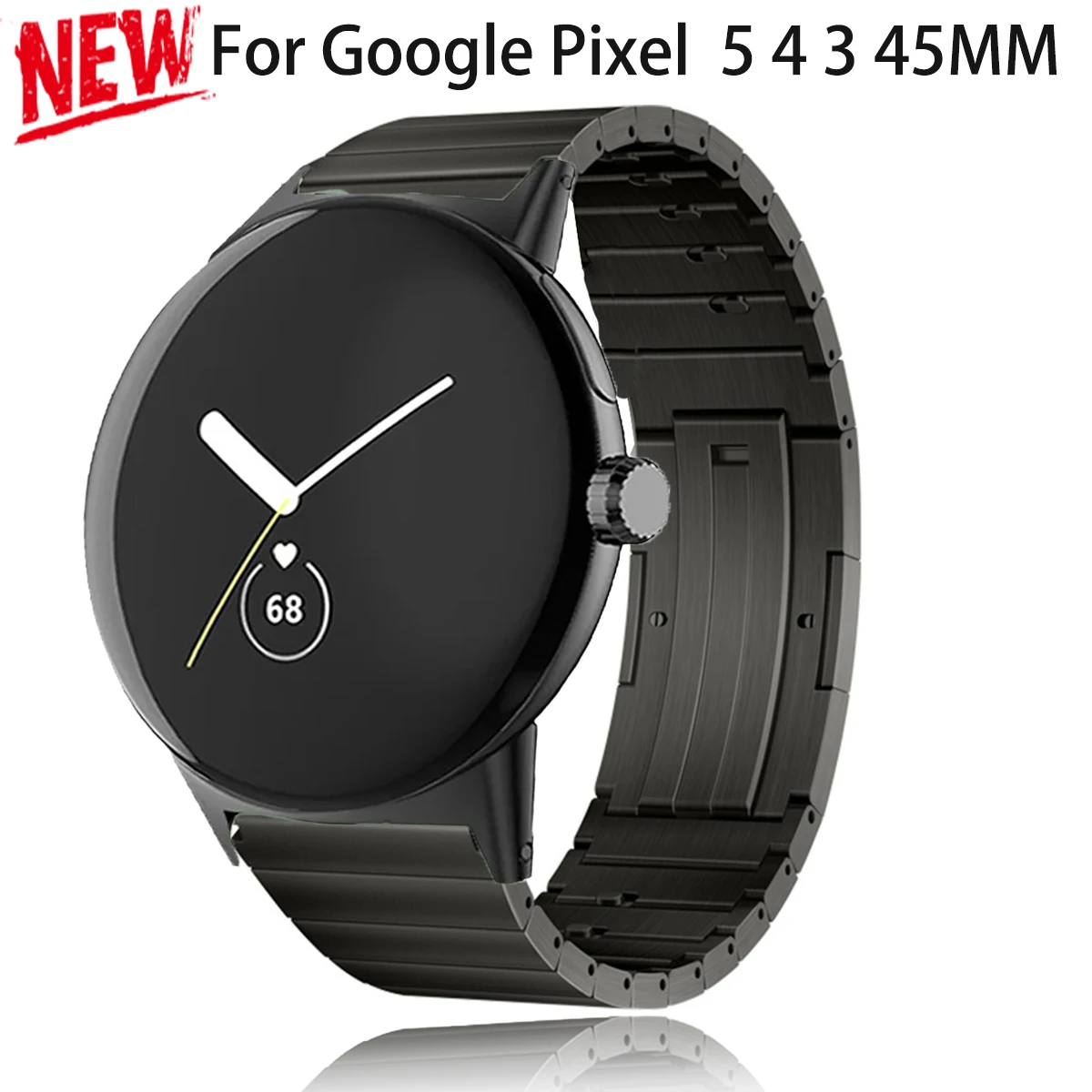 Quick Release Metal Band for Google Pixel Watch 5 4 3 45mm Luxury Titanium Strap for Pixel 5 45mm Man Adjustable Bracelet Belt