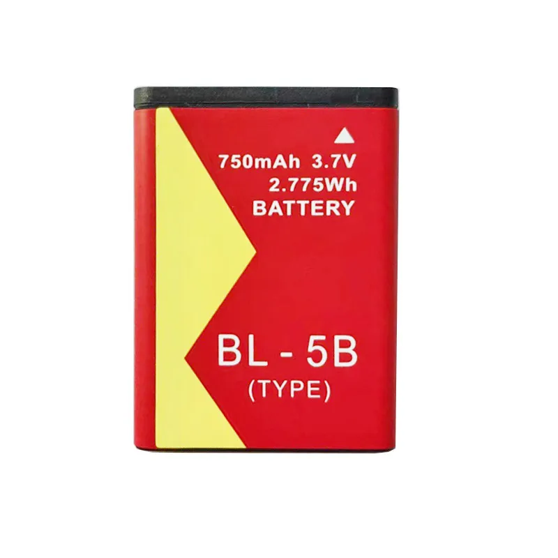 5pcs.。for Nokia mobile phone card speaker 3.7VA product 750mah digital camera BL5B gold standard lithium battery.。