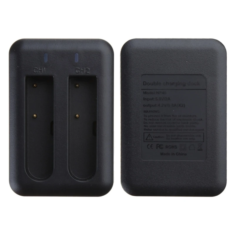 Podwójna ładowarka Micro USB Adapter do szybkiego ładowania dwóch akumulatorów NP40
