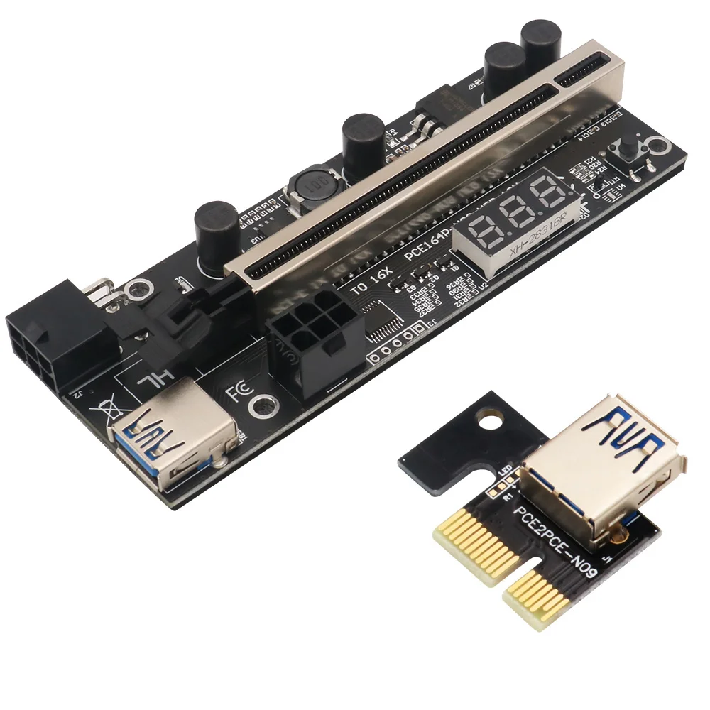 2Pack PCIE Riser 1X to 16X Graphic Extension with Temperature Sensor