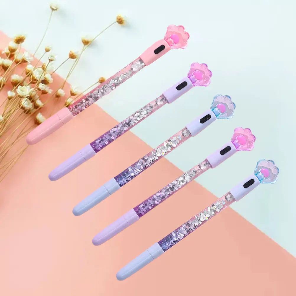 

5Pcs Cat Claw Glowing Gel Pens Smooth Writing Luminous Stationery Supplies for School Kids Office Party Ballpoint Pens