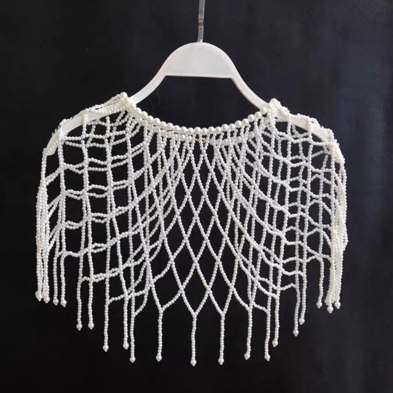 New in 2026 Bridal Tassel Imitation Pearl Shoulder Chain Necklace for Women Elegant Shawl Wedding Jewelry Accessories