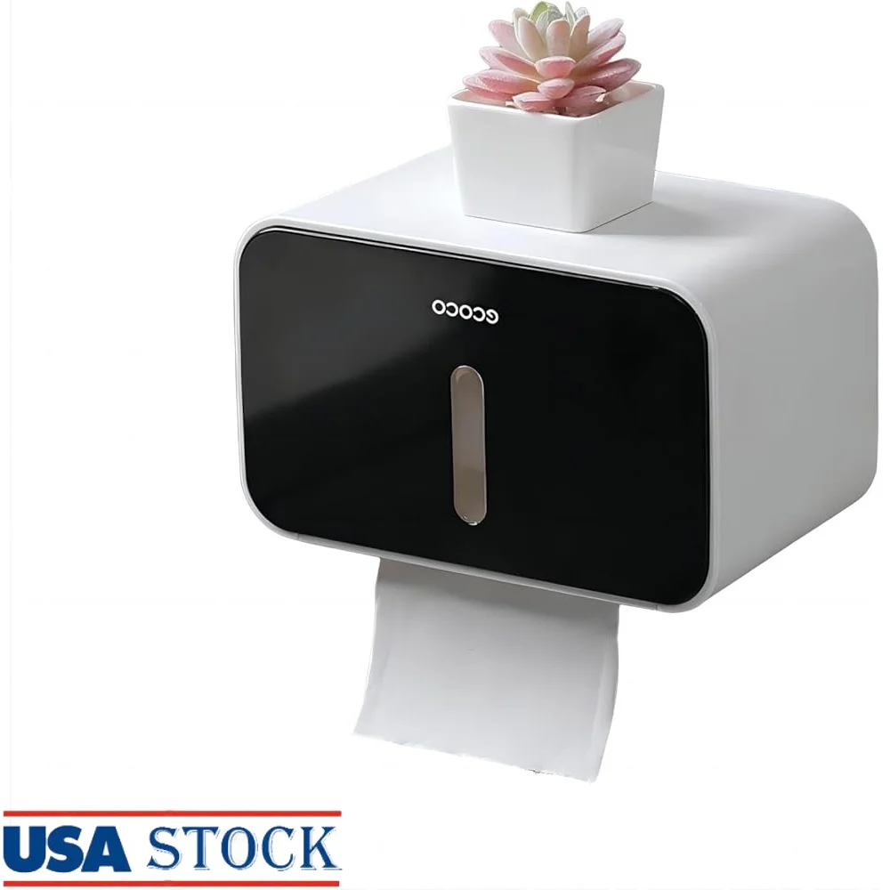 

Водонепроницаемый держатель для туалетной бумаги, защита от домашних животных, клей, настенный диспенсер для салфеток, ящик для хранения в ванной комнате, для использования на открытом воздухе на колесах