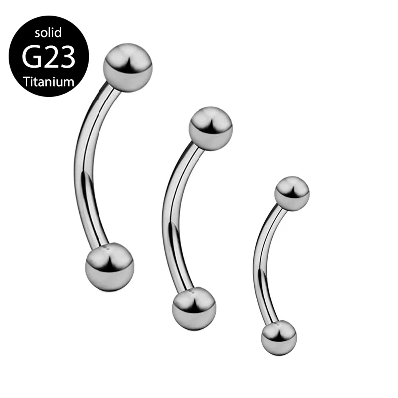 

G23 Titanium Banana eyebrow rings wholesales 6/8/10mm 16g eyebrow piercing daith earrings daith body piecing Mix 9 Colors