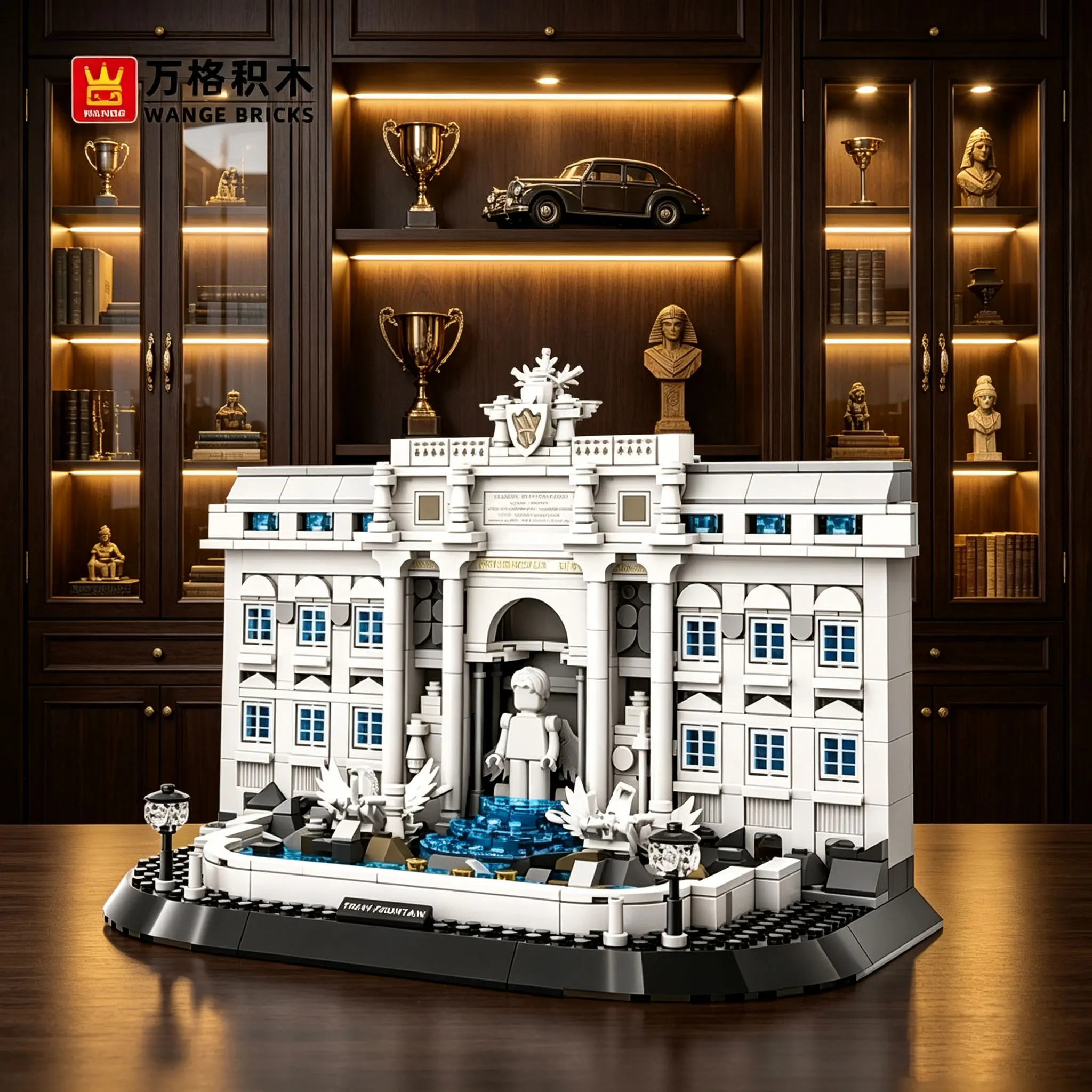 650pcs Roman Trevi Fountain Model Building Kit-World Landmark Children's Educational Toy for Birthday Gift Italian Architecture