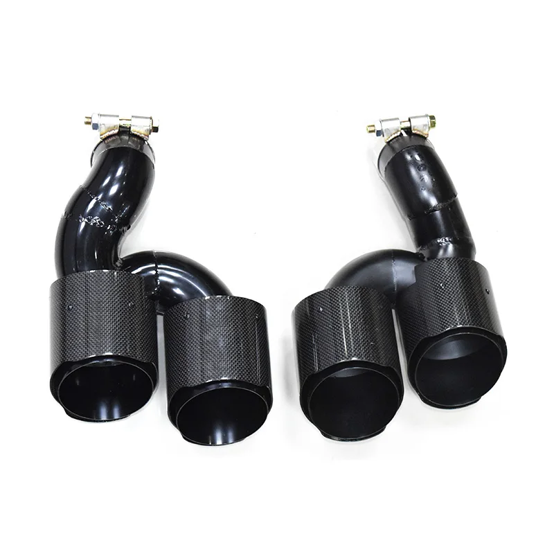 Quad Carbon Fiber Car Exhaust Tip For Audi A6 A7 C8 2020+ Muffler Tip Exhaust System Nozzle Tailpipe Tips