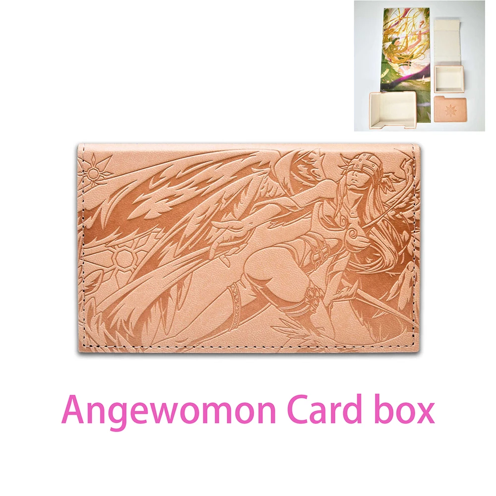 

Коробка для карт приключений Digimon Angewomon Jesmon PTCG DTCG, оригинальная кожаная коробка для хранения карт с героями мультфильмов аниме