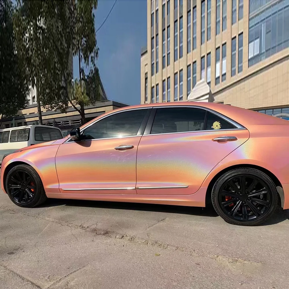 

Лазерный глянцевый переливающийся оранжевый автомобильная пленка, виниловая пленка на заказ для изменения цвета кузова автомобиля и защиты