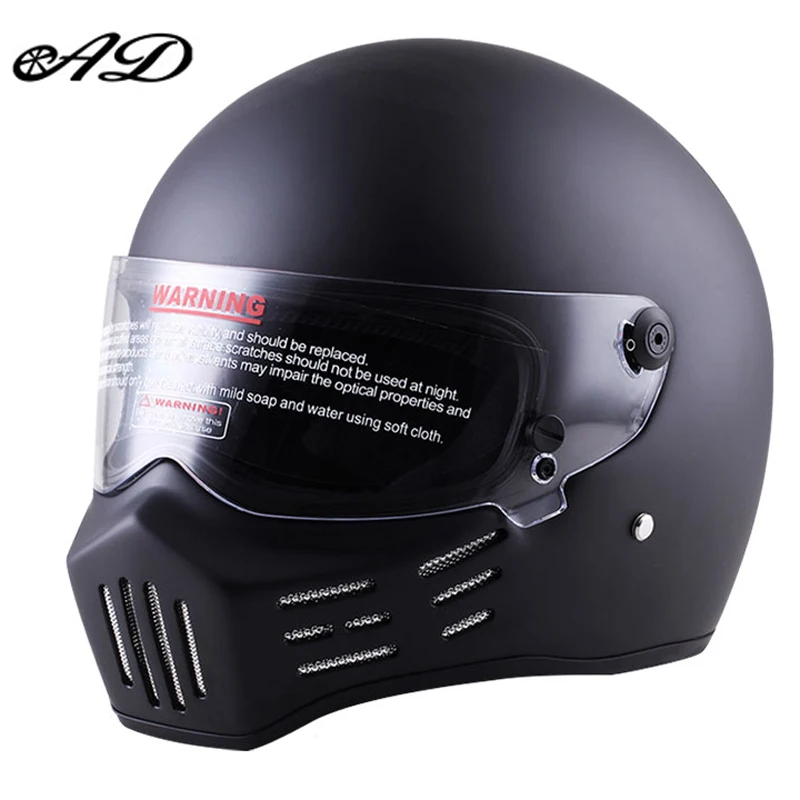 

Full Face Motorcycle Helmet Gray Full Helmet Fiberglass Men's And Women's Motorcycle Helmet Retro Kart Track Racing Motorcycle