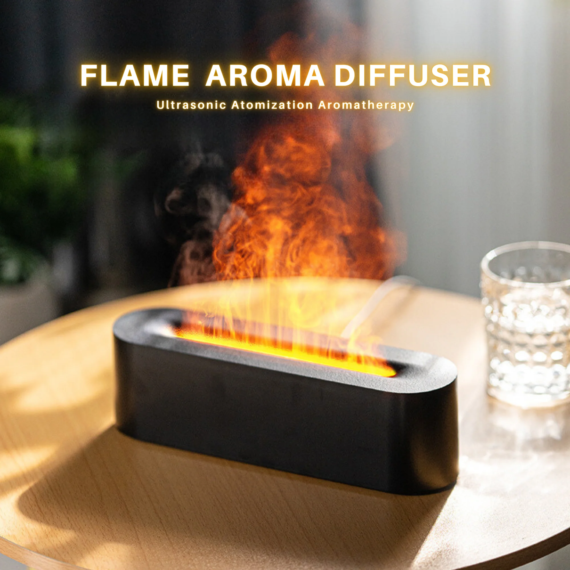 Humidificateur d'air de lampe d'aromathérapie, flamme colorée, version améliorée 7, document silencieux, huile essentielle, adapté à la maison, au bureau, au yoga