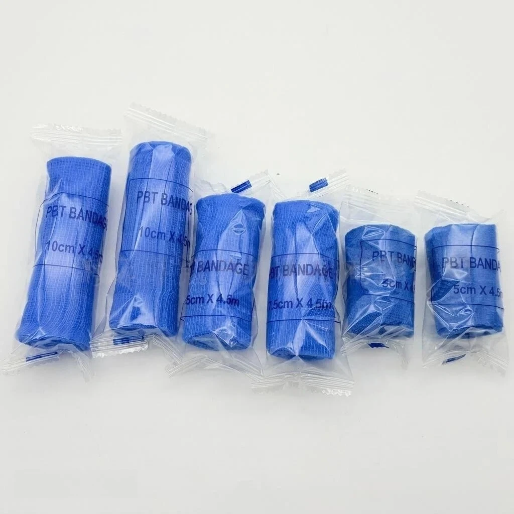6Pack Blue Gauze Rolls Bandages Individually Wrapped Breathable Lightweight Wound Care First Aid Halloween Mummy Supplies Kit