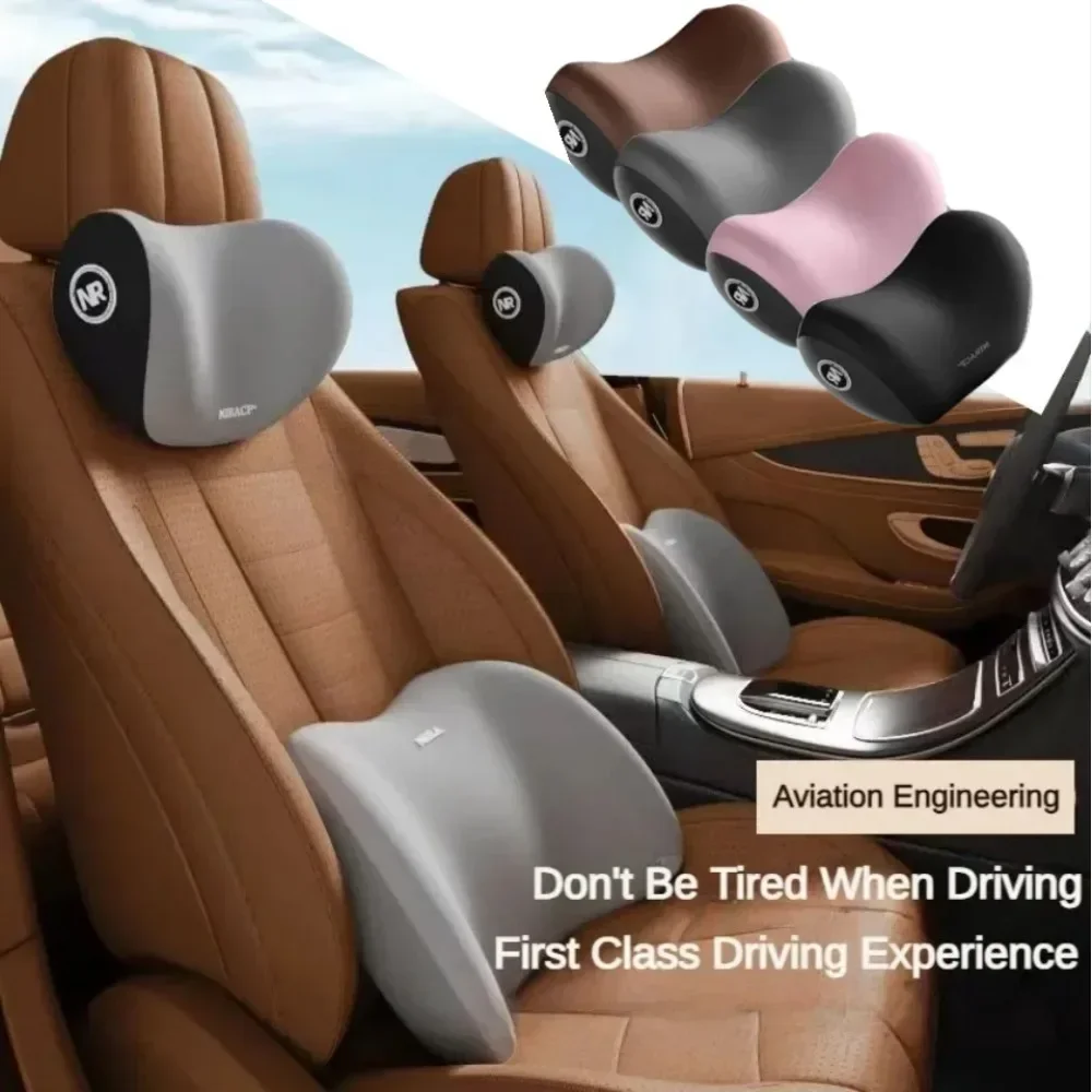 Car Headrest Car Neck Pillow Waist Cushion Driver Seat Backrest Car Cushion Driving Lumbar Support Waist Support Amagi