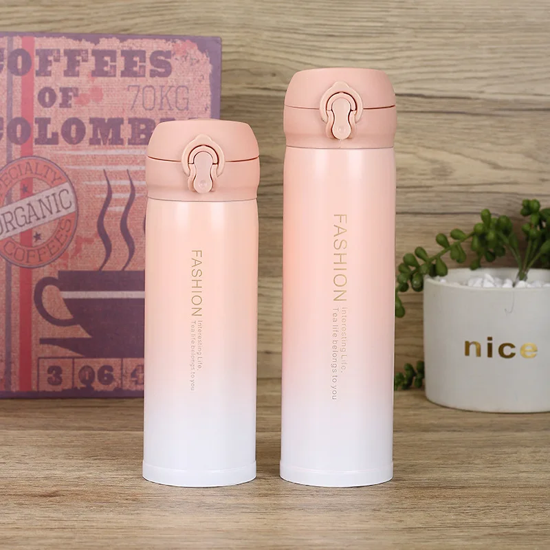 

500ml Thermos Mug Stainless Steel Vacuum Insulated Bottle Water Drinks Thermos Flasks Travel Cup Coffee Tea Milk Mug