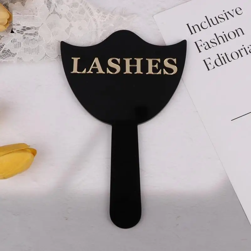 プロのまつげエクステンションミラー、ハンドル付き、精密なまつげエクステとメイクアップサロンの装飾、まつげ技術者用写真小道具