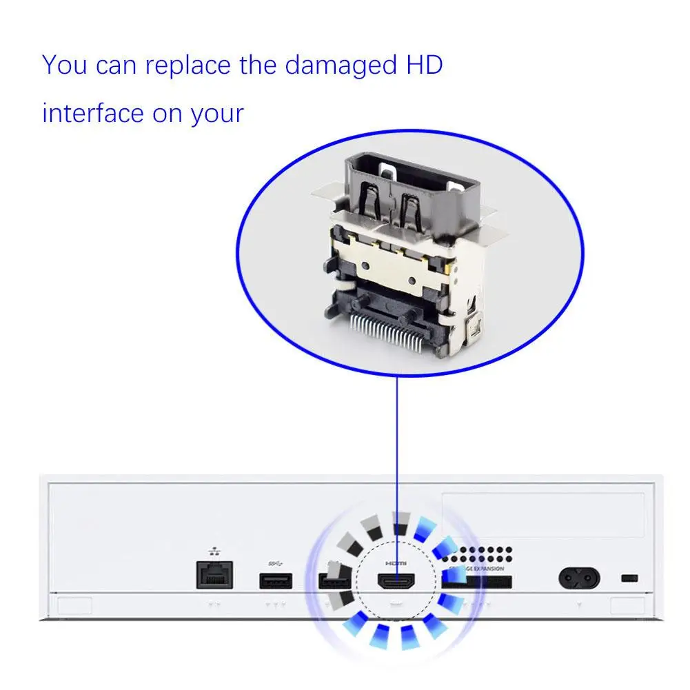 Replacement HDMI-Compatible Port for Xbox Series S Video Connector Socket Repair Part High-Speed Interface