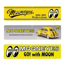 60X240cm Moon eyes Banner Flag Polyester Printed Garage or Outdoor Decoration Tapestry