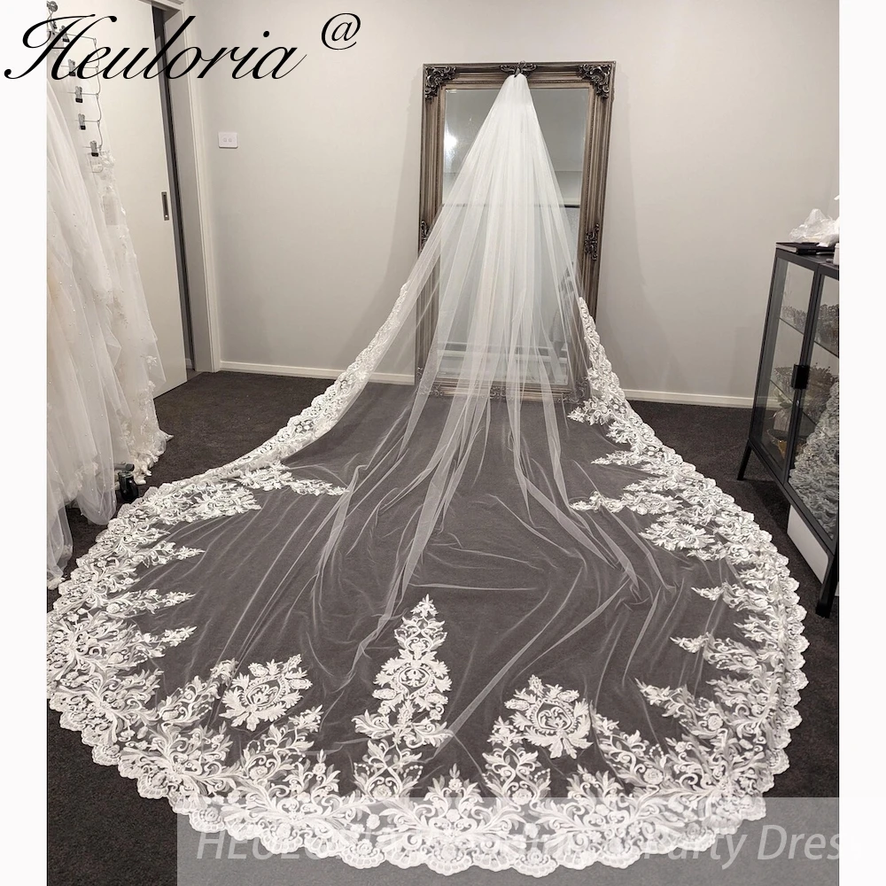 

Fashion Lace bridal veil lace applique wedding dress 3M Wedding Veil