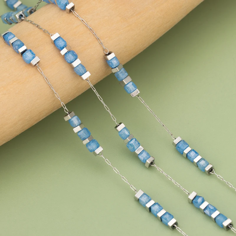 assoonas, C401, Kette, Edelstahl, Naturstein, nickelfrei, handgefertigt, Schmuckzubehör, DIY Armband Halskette, 1m/Stück – Detail 11