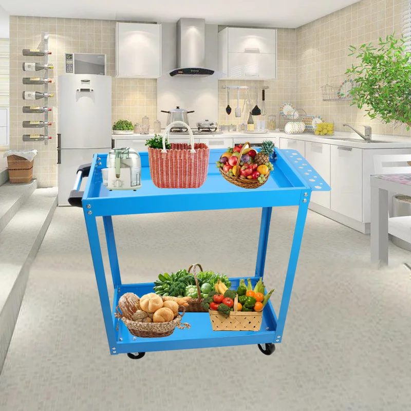 

Tool Cart On Wheels Heavy Duty Steel Utility Cart W/lockable Wheels Capacity Industrial Service Cart For Garage Warehouse