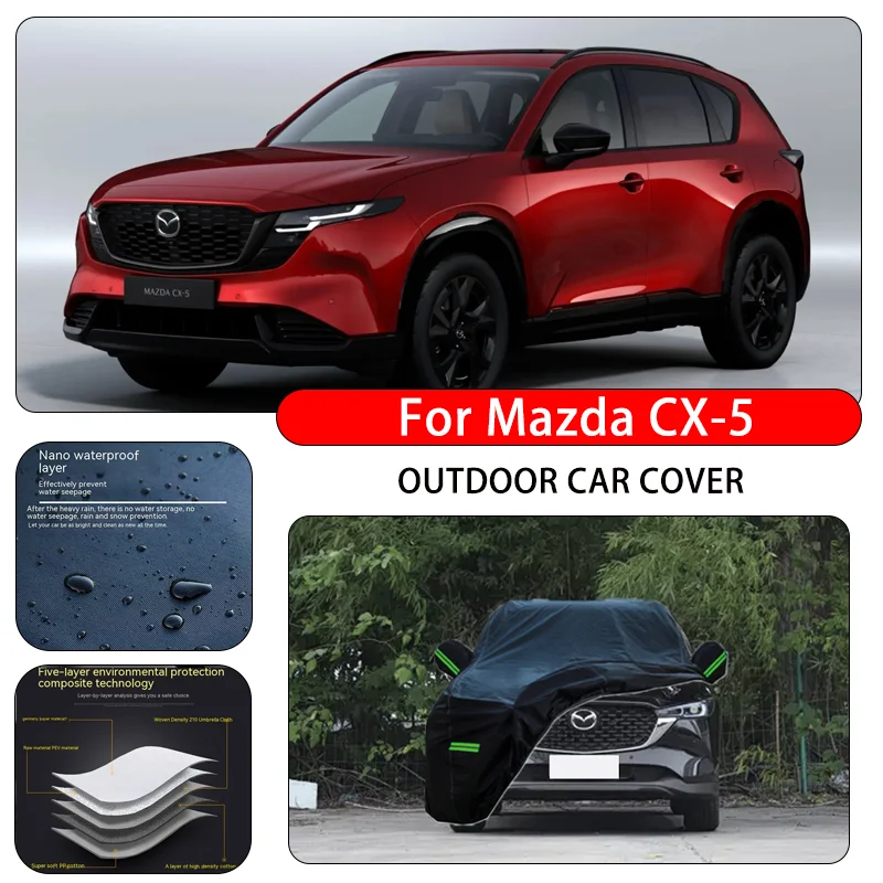 マツダ-cx-5-フィット車用カバー-防水防塵サンシェード-uv-雪よけ-シルバーフルカバー-終日保護付き