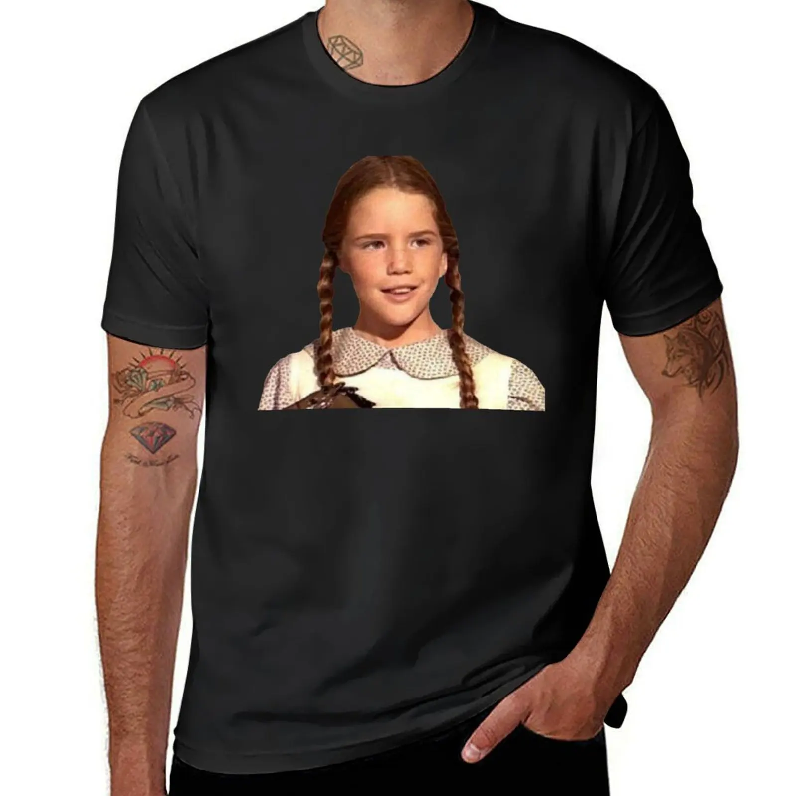 Laura ingalls T-Shirt vintage clothes oversized sports fans cute tops plain black t shirts men