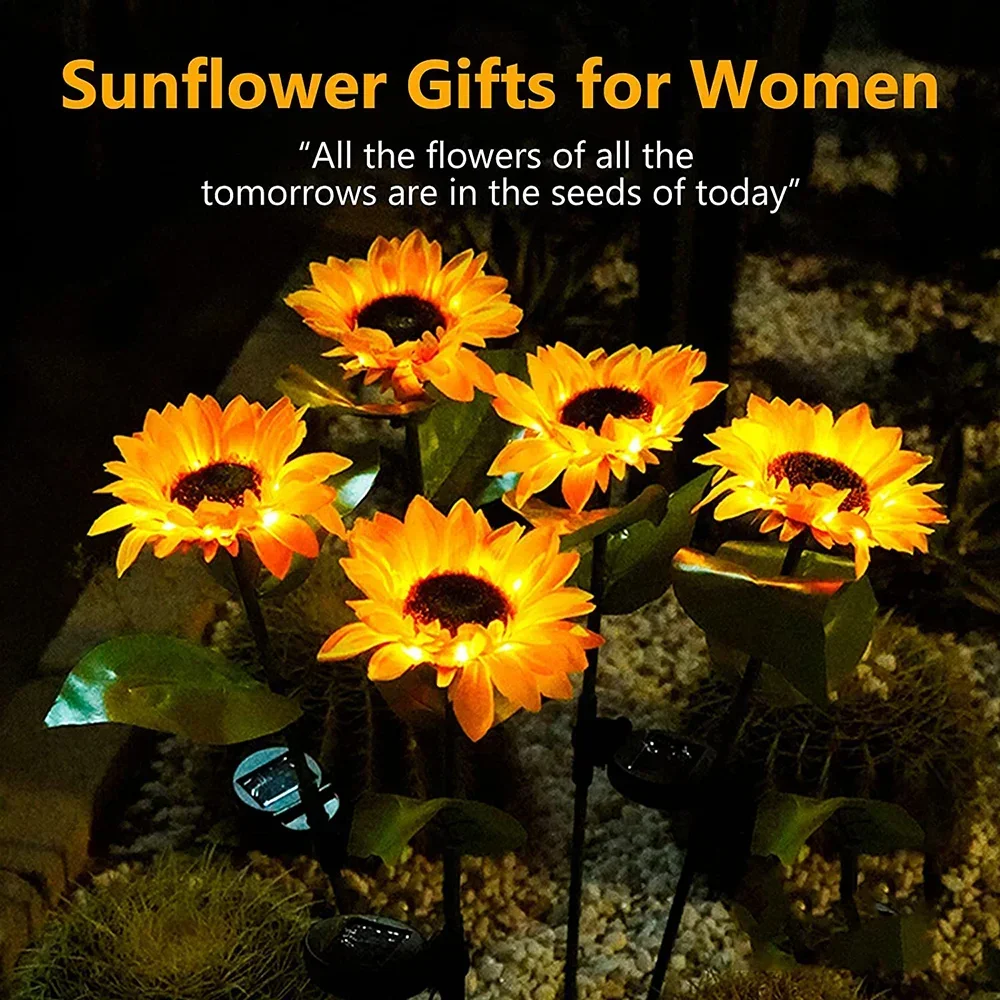 Simulated Outdoor Solar Sunflowers Smart Sense Garden Lights Yard Wedding Decor Christmas Light Waterproof LED Lawn Light view 3