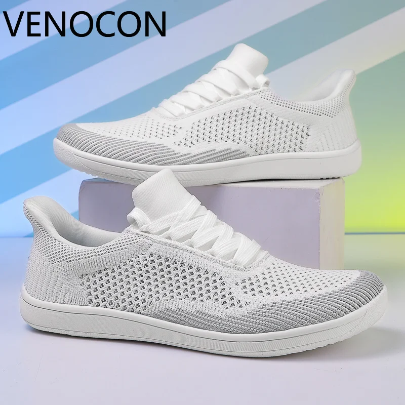 VENOCON Barefoot Wide Fit Ball Toe Box Nose Knit Upper Minimalist Slip-On Zero Drop Shoes Sneakers Footwear For Man Men Woman