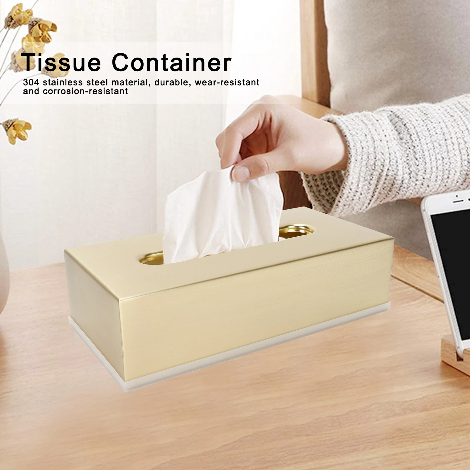Luxury Golden Tissue Boxes Storage Napkin Holder Paper Case Organizer Ornament Craft Desktop Tissue Holder Kitchen Tissue Box