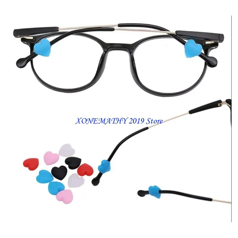 F42F 10 Pairs Heart Shaped Glasses AntiSlip Sleeves Eyeglasses Ear Grips