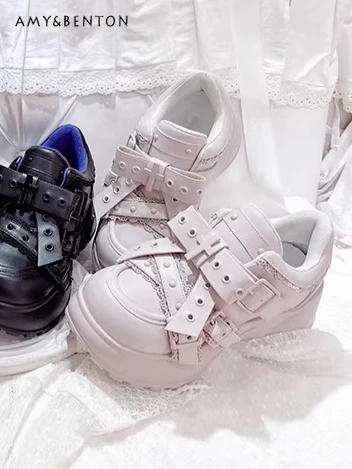 

Original Round Toe Subculture Thick-Soled Shoes Japanese Versatile Casual College Style Platform Shoes Mine Series Women's Shoes