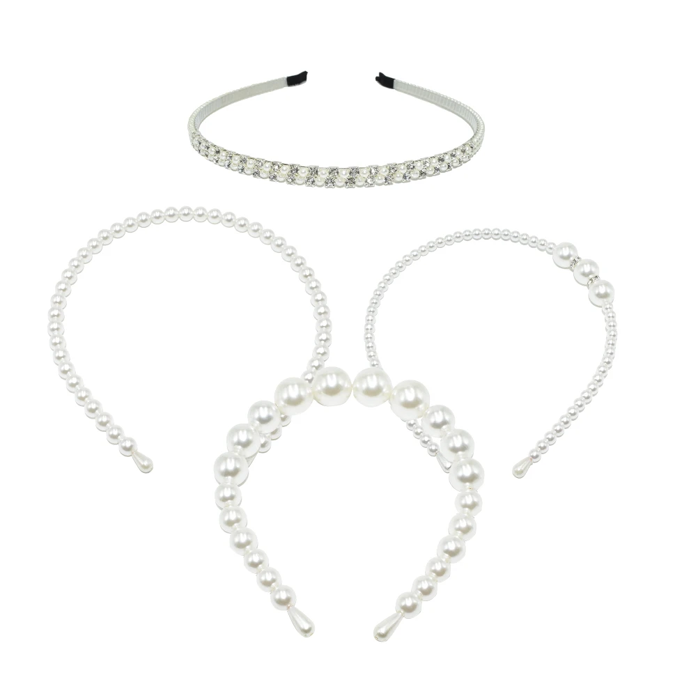 

4 Pcs Pearl Headband Elegant Hair Accessories Fashion Hoop Handmade Headdress Versatile Wedding Party Hairstyle Tools Hair Band