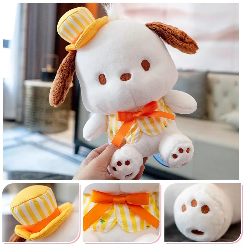 Genuíno anime sanrio pochacco cão brinquedos de pelúcia bonito brinquedos plushies kawaii lance travesseiro bonecas presentes de aniversário para meninas crianças