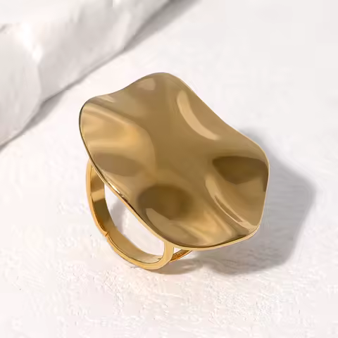 Vintage Stainless Steel Pleated Rings Woman And Men Jewelry Personalized Adjustable Opening Ring Couples Gift Items