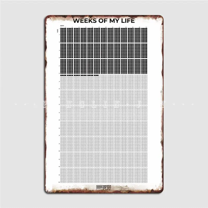 Weeks Of My Life Metal Plaque Poster Cinema Kitchen Garage Club Retro Mural Painting Tin Sign Poster